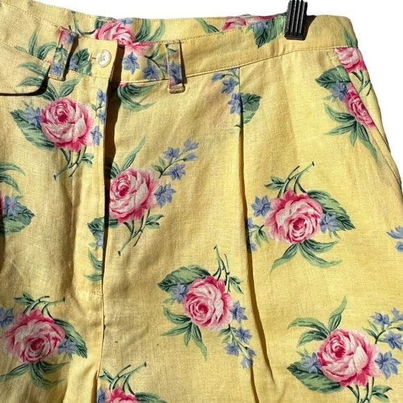 LAUREN RALPH LAUREN Pleated Linen Floral Shorts Size 14W - Picture 3 of 11